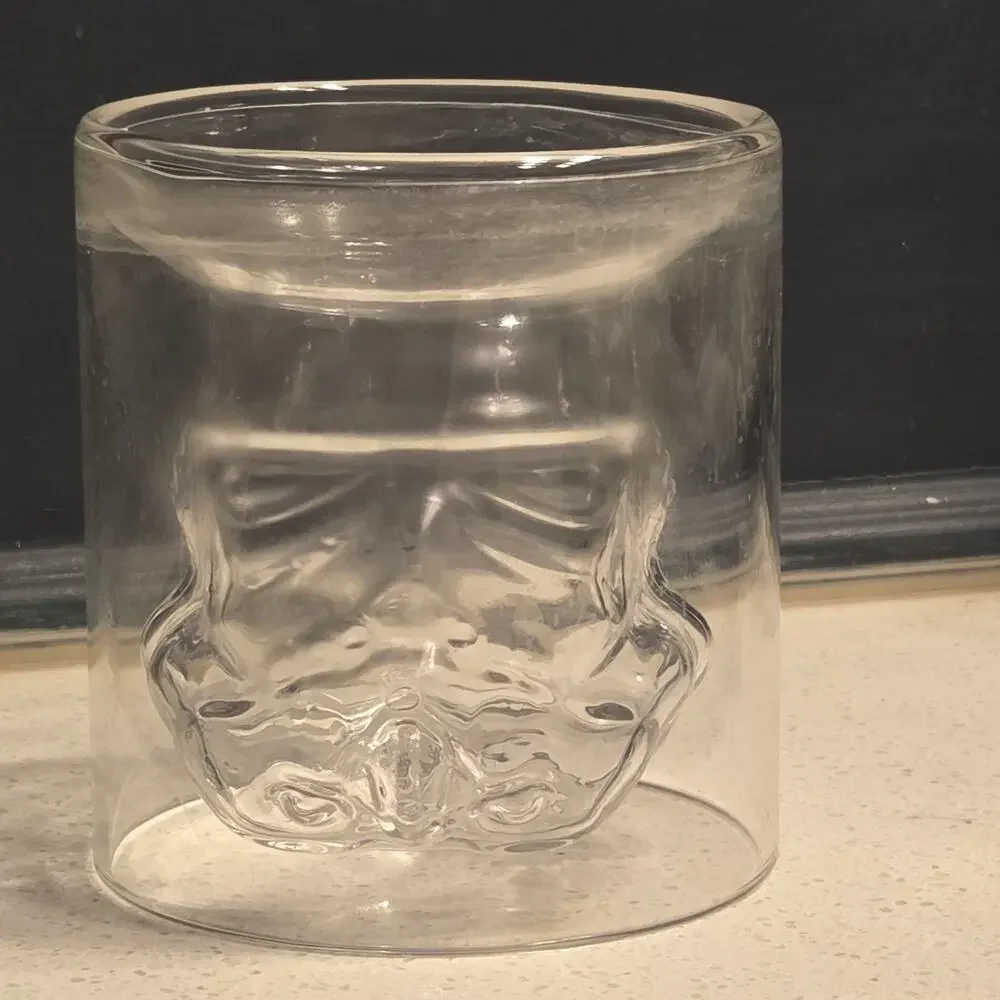 JoyJolt Star Wars Stormtrooper 3D Drinking Glass 6.5oz Helmet Double Wall Mug